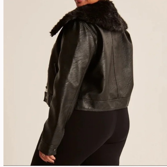 ABERCROMBIE & FITCH | VEGAN LEATHER JACKET - Picture 4 of 14